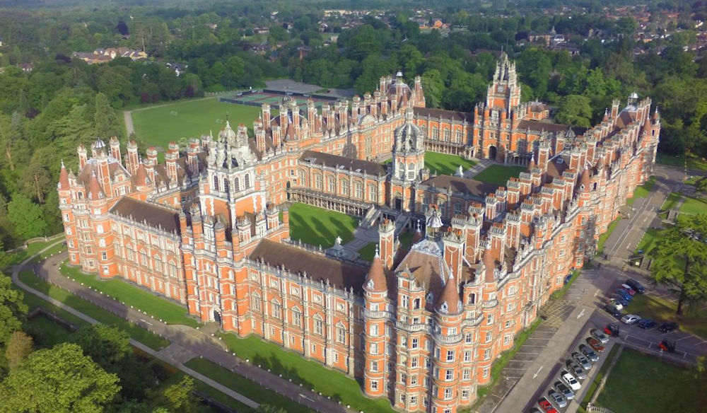 Aerial view of Royal Holloway